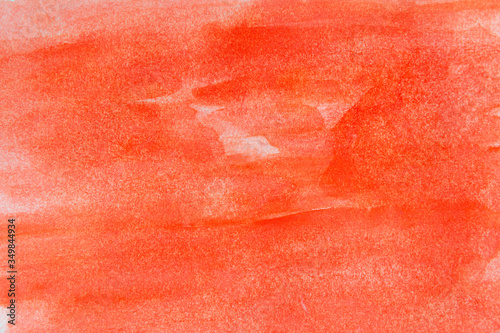 Red abstract watercolor background with brush marks. Layout for Valentine's Day, Halloween or Christmas