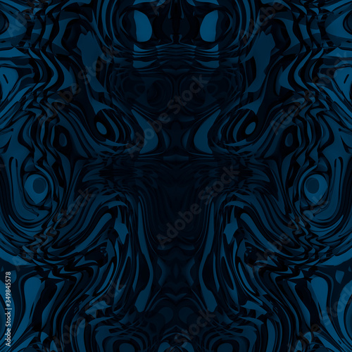 Minimalistic abstract blue background ultramarine animal faces, masks, kaleidoscope, psychology test. For cards, decor and decoration