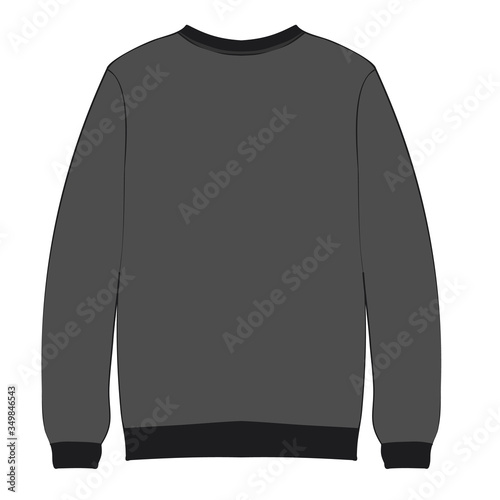 gray sweater with cuffs at the bottom and on the sleeves