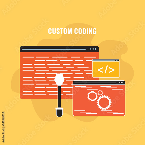 custom coding flat design