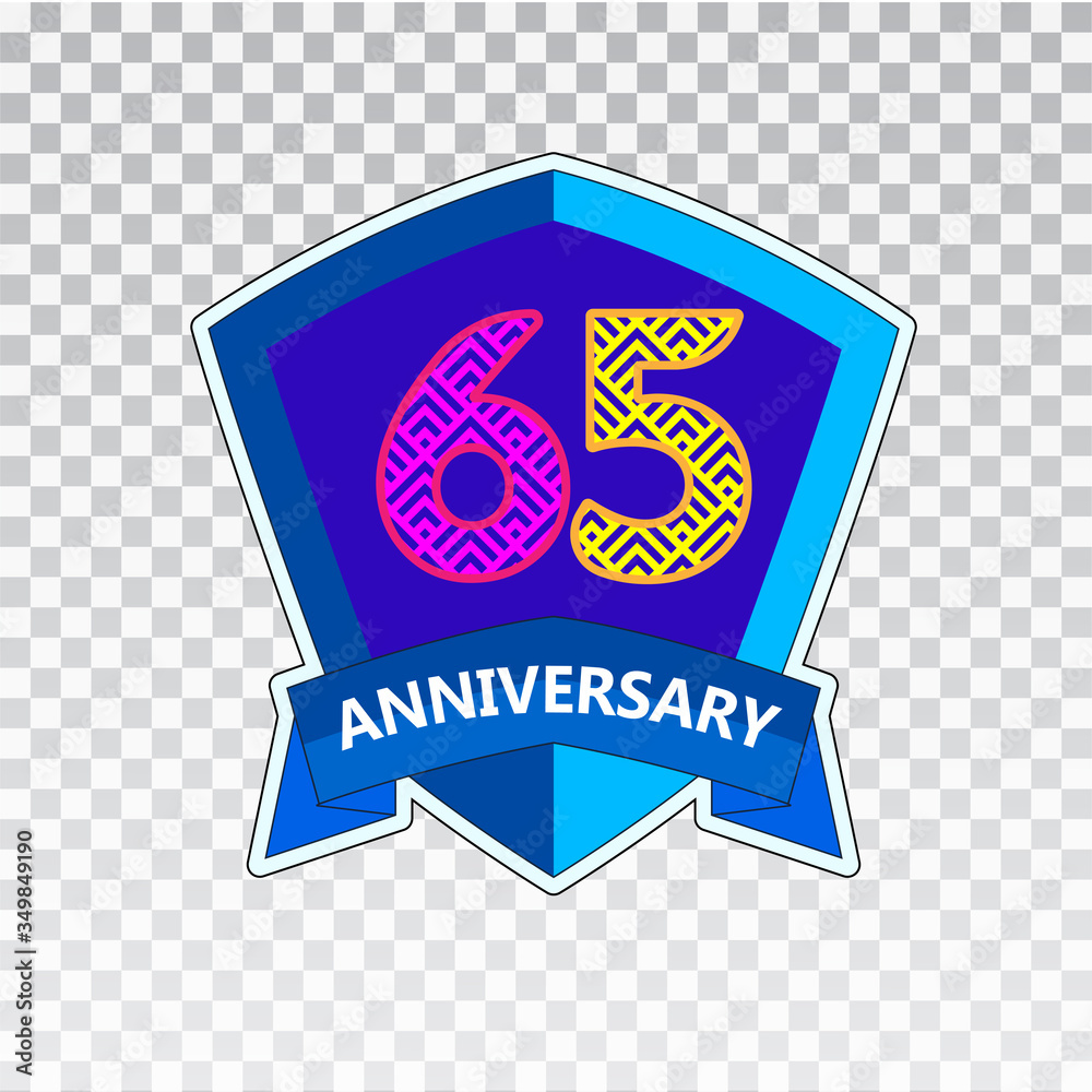 65 years anniversary celebration logo vector template design