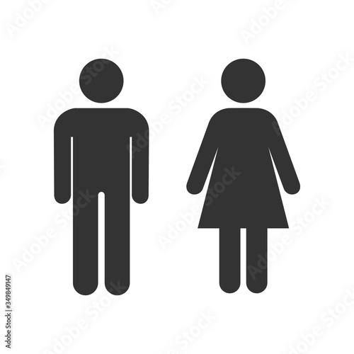 man and woman icon isolated on white background. Vector illustration
