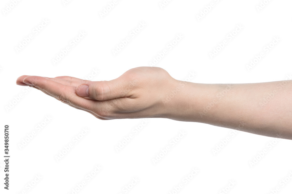 Male hand sign, isolated with clipping path on white background Male hand sign, isolated with clipping path on white background