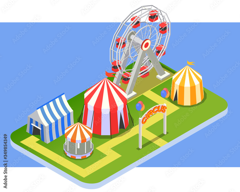 Circus Isometric Concept Circus Isometric Concept