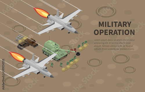 Military Operation Isometric Composition 