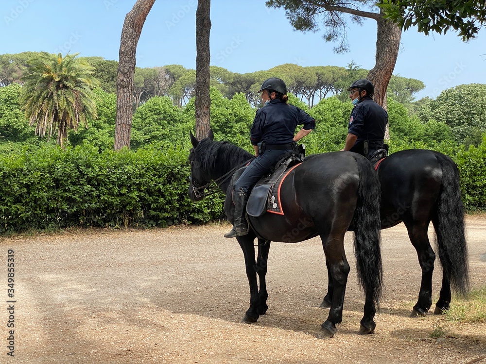 Carabinieri a cavallo a Villa Ada Carabinieri a cavallo a Villa Ada
