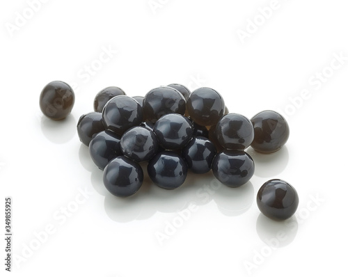 black tapioca pearls for bubble tea photo