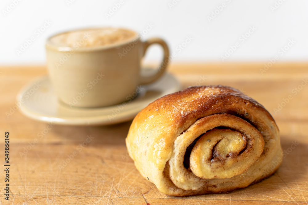 Espresso and Cinnamon roll Espresso and Cinnamon roll