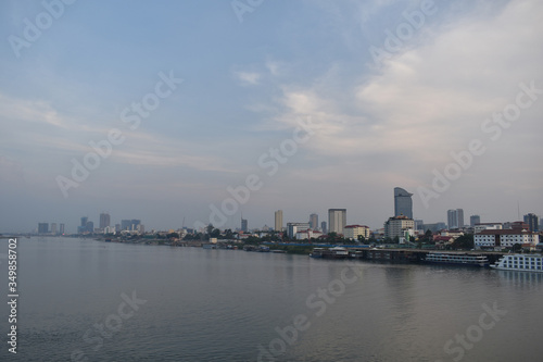 Evening view Phnom Penh, Cambodia.