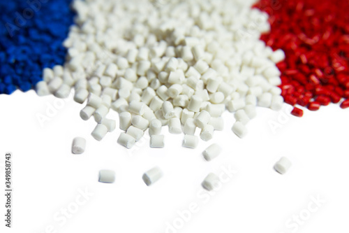 Obraz na płótnie Plastic polymer granules isolated on white 