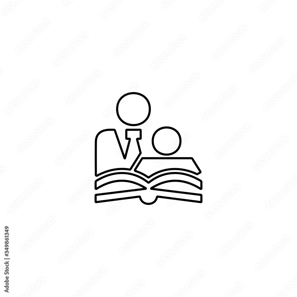Teaching icon in line style. Training sign. School concept. Teaching icon in line style. Training sign. School concept.