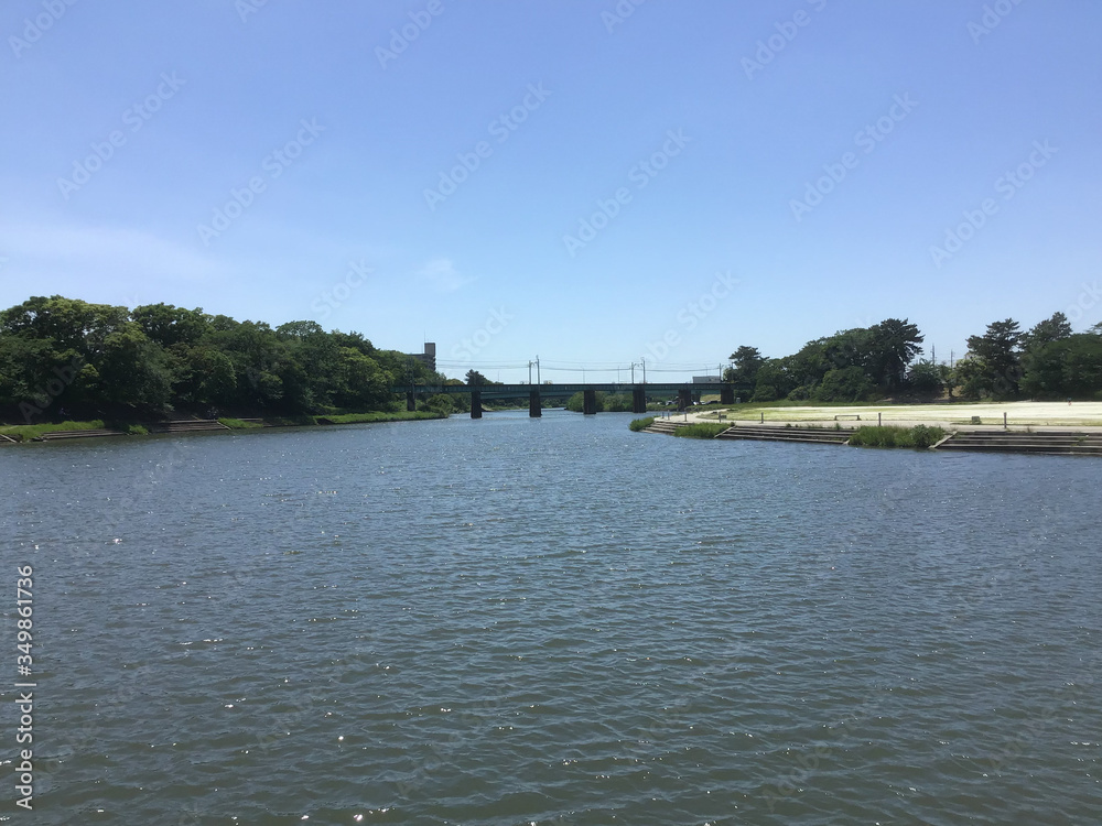 Fototapeta premium Scenery of Otogawa River near Okazaki Park