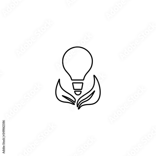 Ecology bulb light icon. Green energy concept. Eco friendly energy consumption symbol.