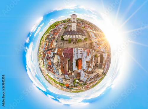 Wallpaper Mural Miniature planet of Lviv. 360 degree view Torontodigital.ca
