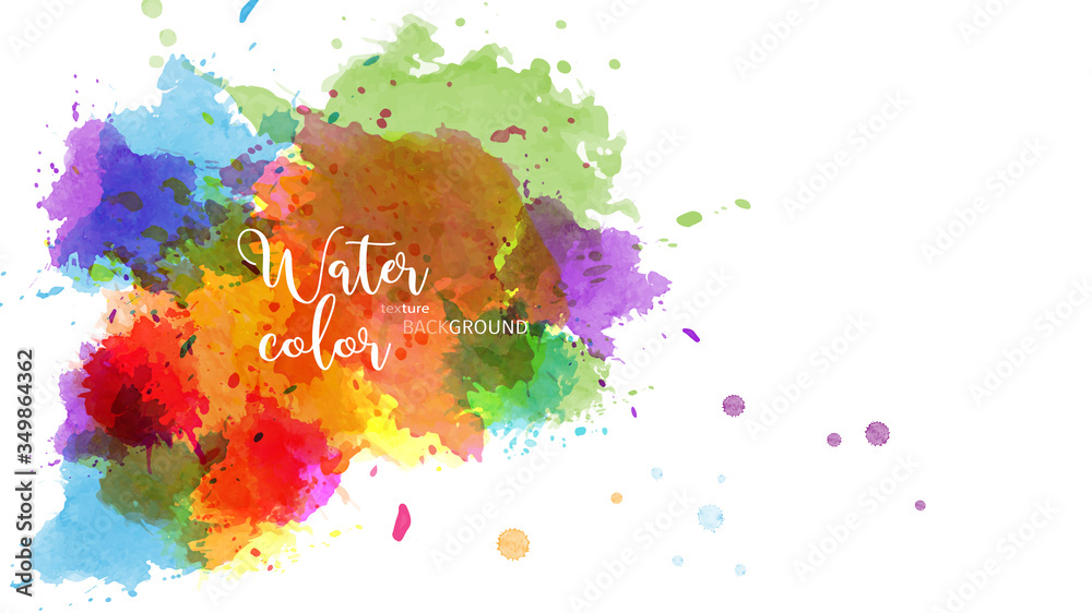 Colorful splash abstract watercolor for decoration and background