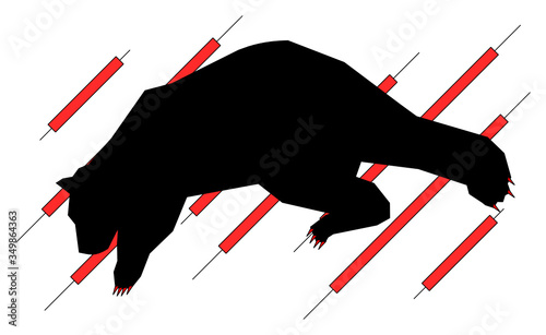Bear trend bar is price has trended from open down to close