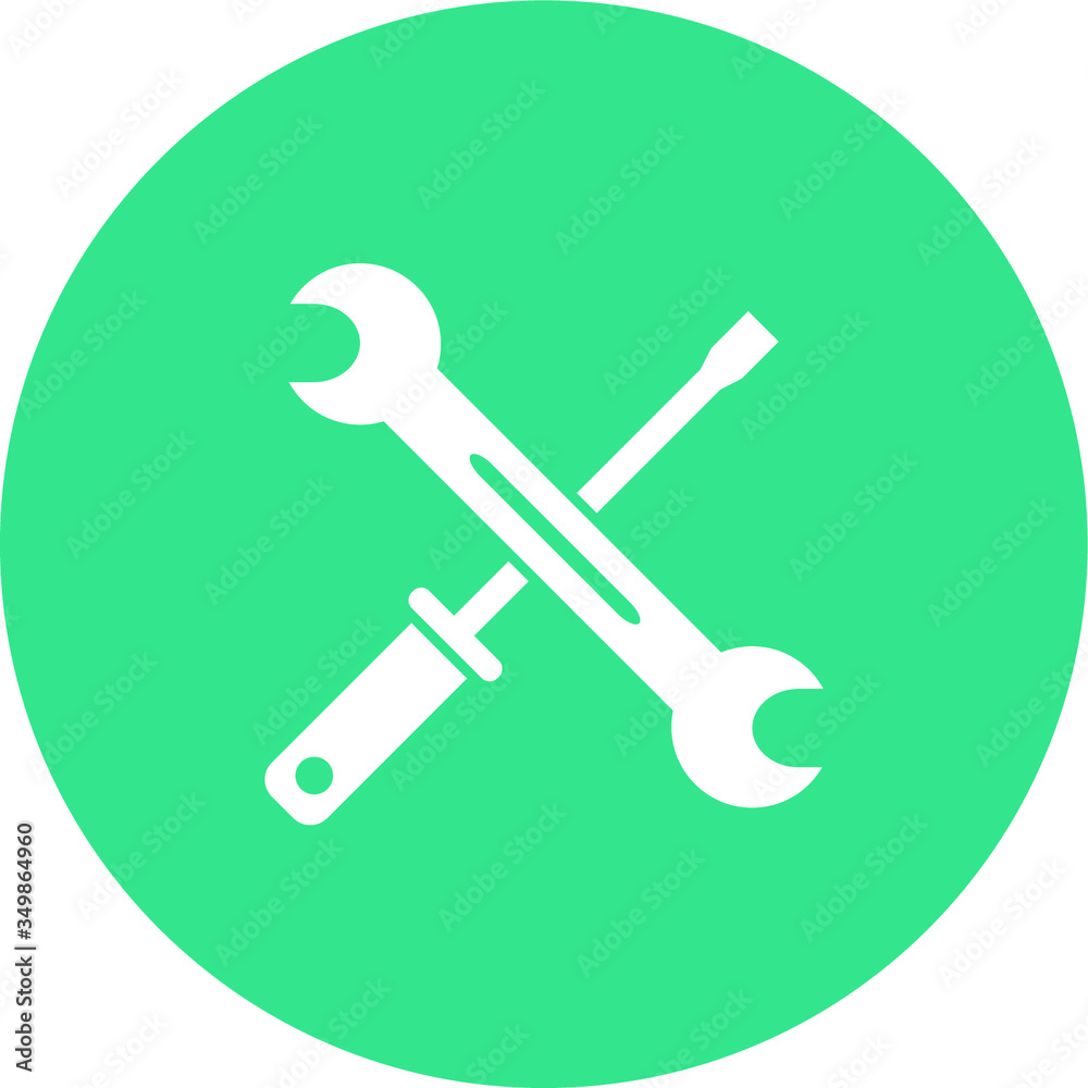 Wrench and screwdriver repair workshop vector icon Wrench and screwdriver repair workshop vector icon