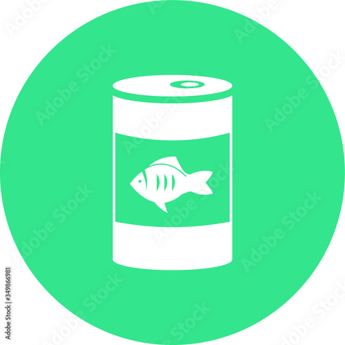 Canned fish Tuna can or cat food vector icon