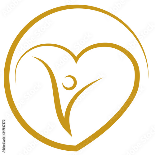 Person und Herz, Menschen, Liebe, Logo