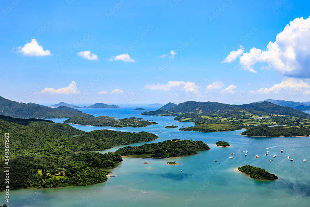 Panorama view of islands in a sunny day in country side of Eastern Hong Kong Panorama view of islands in a sunny day in country side of Eastern Hong Kong
