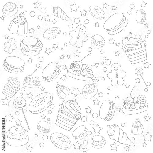 sweet pattern illustration on white background