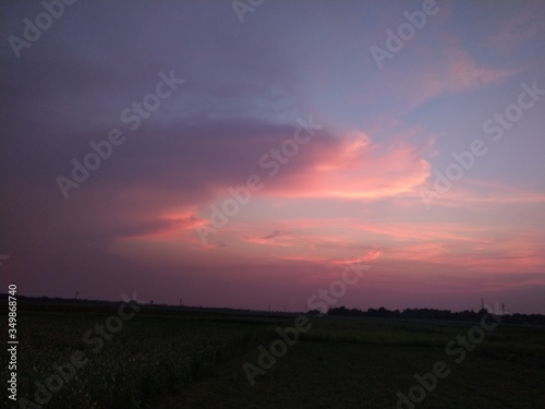 sunset over the field © Bibek