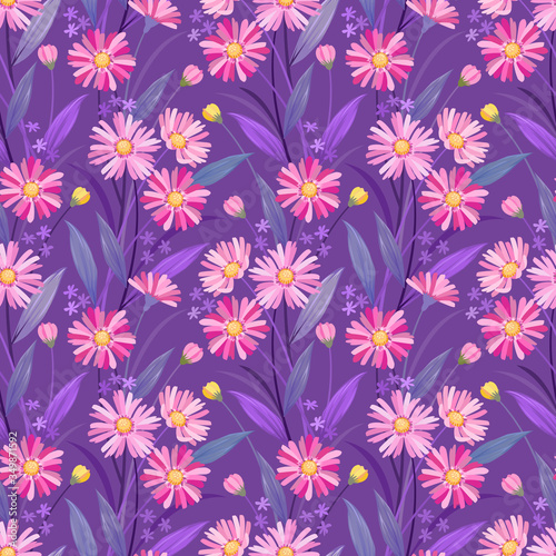 Colorful hand drawn flowers pattern vector design. can use for fabric textile wallpaper background.