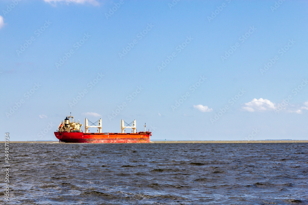 Ship navigating in Guaiba lake Ship navigating in Guaiba lake