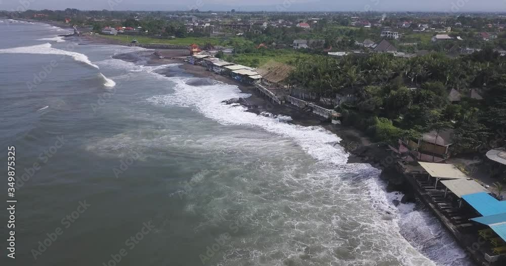 Aerial view of Echo beach, Canggu, Bali, Indonesia Aerial view of Echo beach, Canggu, Bali, Indonesia
