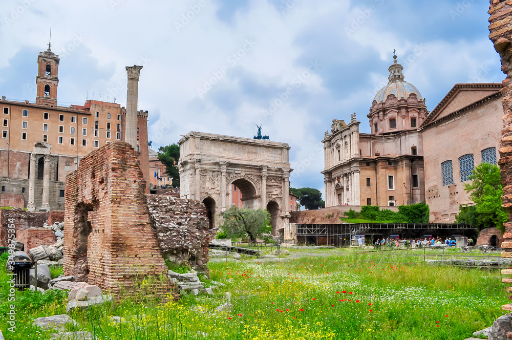 Ruins of Roman Forum, Rome, Italy