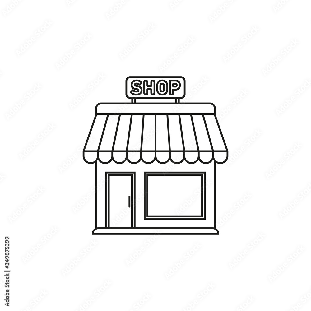 Shop icon. Vector. Line style. Shop icon. Vector. Line style.