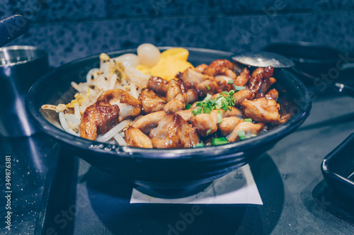 fried pork rice and vegetables
