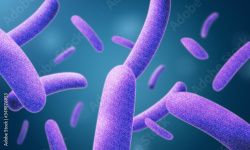 Legionella pneumophila bacteria is the causative agent of Legionnaire's disease and  Pontiac fever 3D illustration © phungatanee
