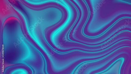 Abstract blue and purple refracted liquid waves background