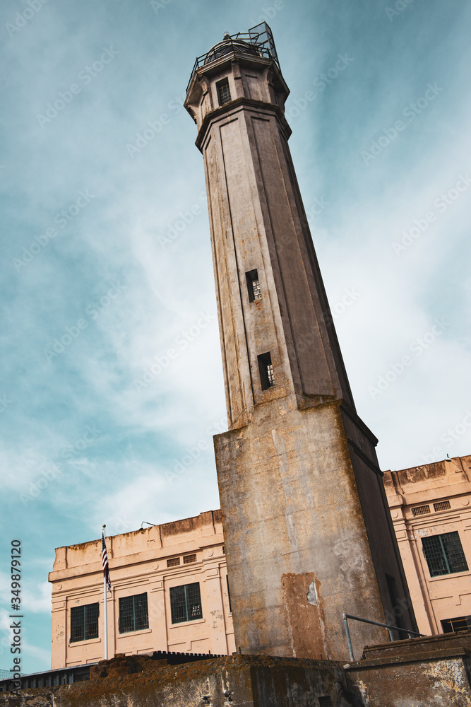 Obraz premium Tower on Alcatraz island, prison. San Francisco