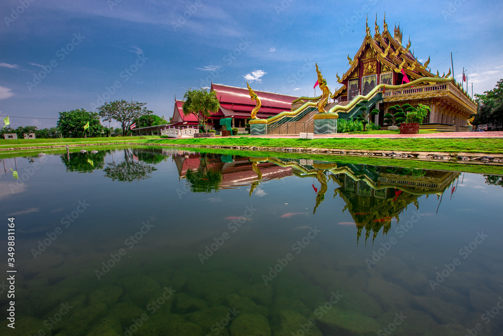 Background of Wat Pa Charoen Rat, Pathum Thani Province Dharma Practice Center 13, Buddhist people come to make merit, Khlong 11 (Sai Klang), Bueng Thonglang Subdistrict Lam Luk Ka District, Thailand