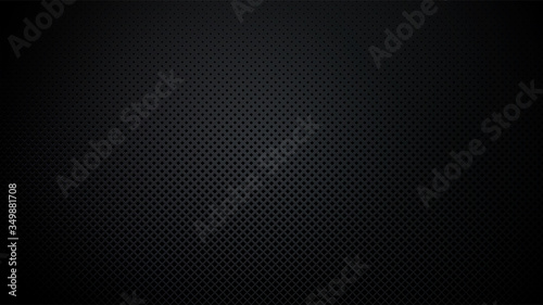 Black perforated metal. Rhombuses halftone effect.