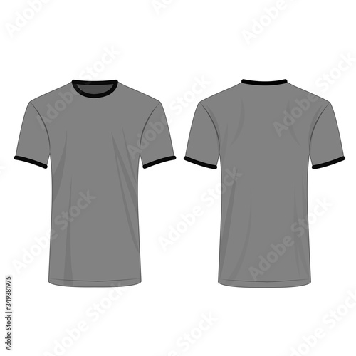Two colors t shirt gray and black isolated vector set 
