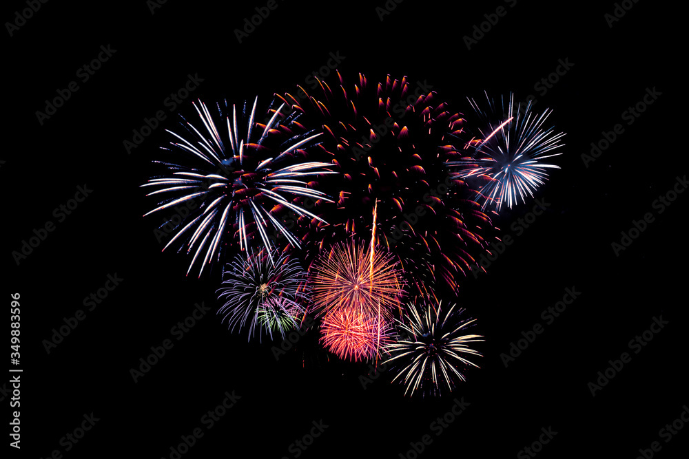 Fototapeta premium Festival Fireworks on Black backgrounds