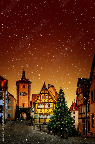 Winter in Rothenburg ob der Tauber, Deutschland