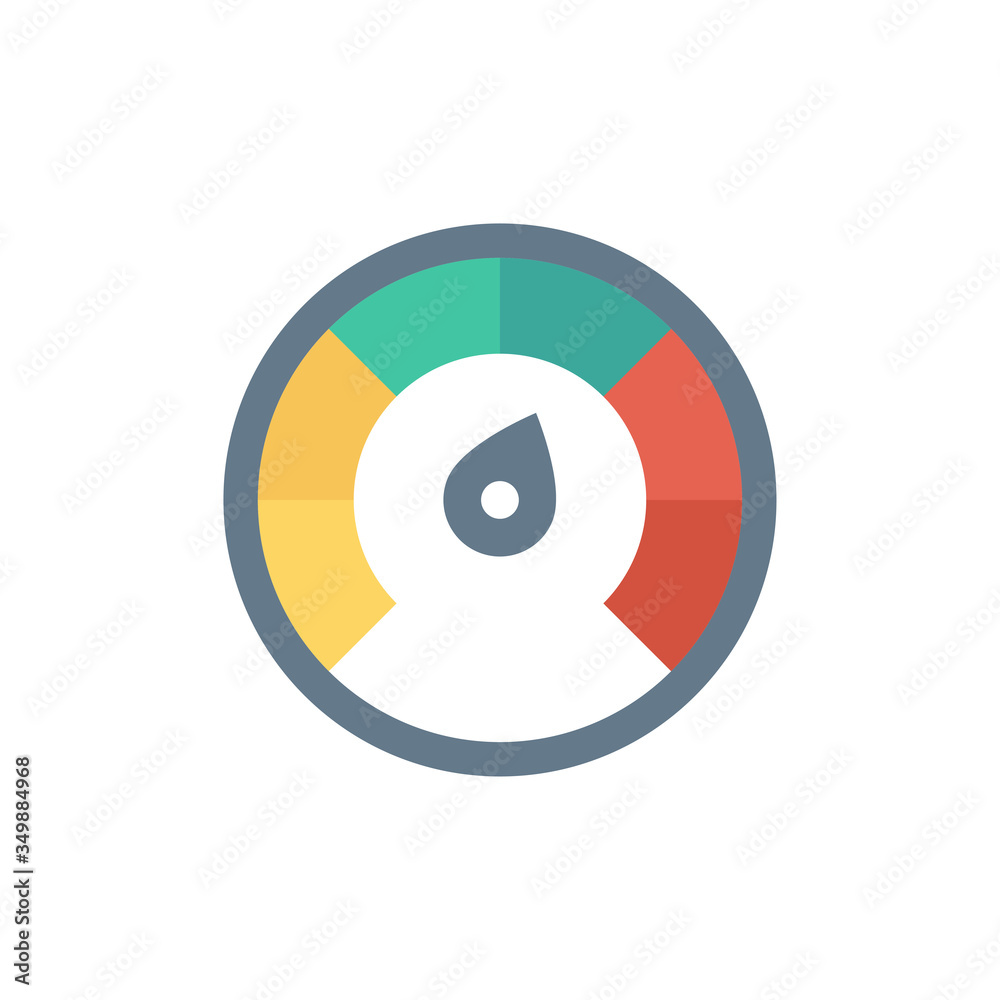 Dashboard gauge vector icon symbol isolated on white background