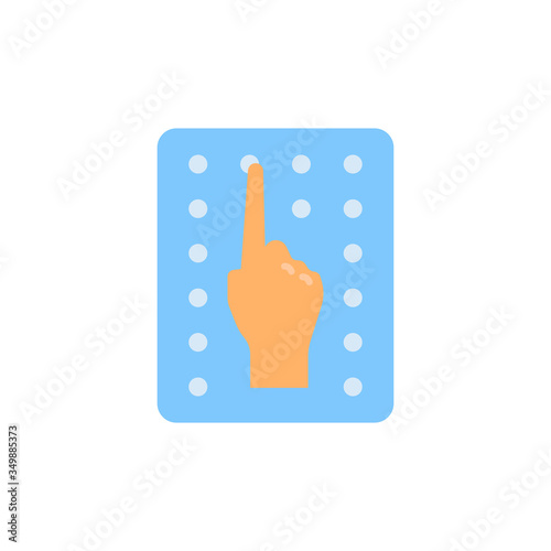 Disability blind vector icon symbol braille isolated on white background