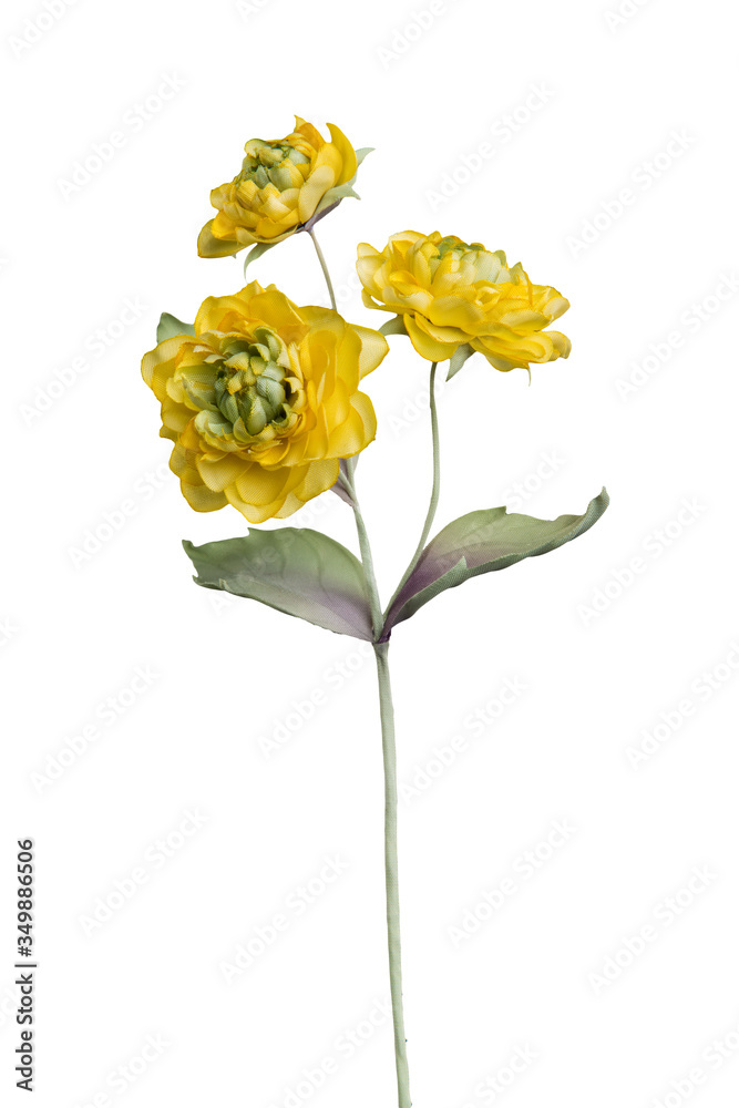 Artificial heliopsis flower on white background Artificial heliopsis flower on white background