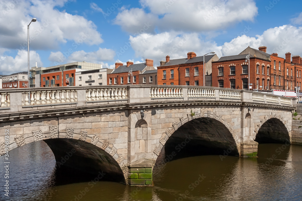Mellows Bridge on River Liffey in Dublin, Ireland