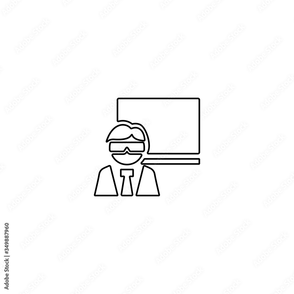 Teaching icon in line style. Training sign. School concept. Teaching icon in line style. Training sign. School concept.