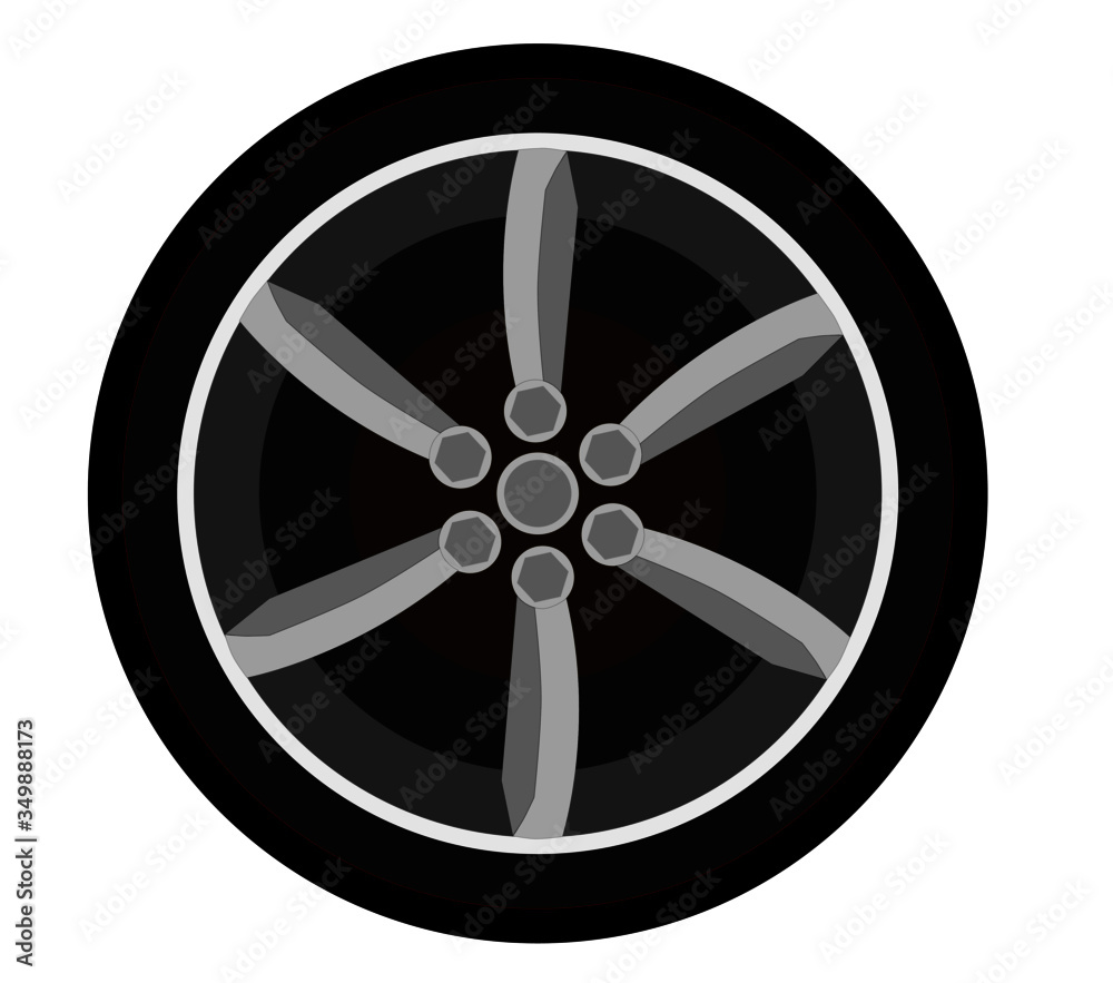 Automobile wheels style vecter illustration. Automobile wheels style vecter illustration.