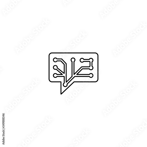 Chatbot icon in trendy line style. Artificial intelligence sign.