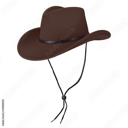 3d realistic vector cowboy hat. Isolated on white background.