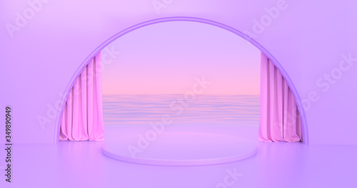 Photography 3d render image of abstract colorful geometric shape background