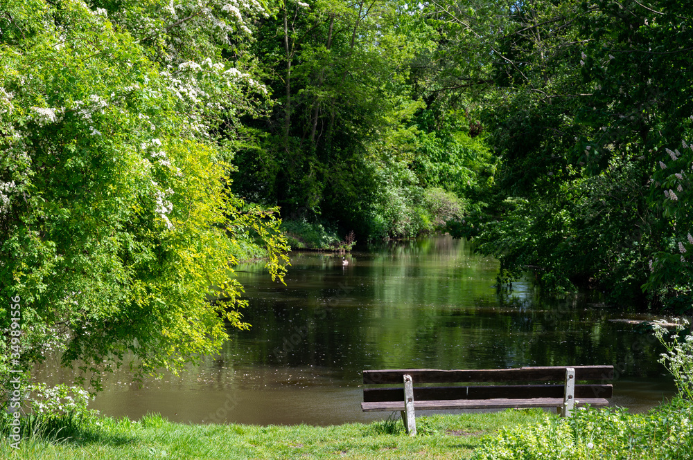 Green park with ponds and old water mill in central part of Eindhoven city, North Brabant, Netherlands in spring time. Green park with ponds and old water mill in central part of Eindhoven city, North Brabant, Netherlands in spring time.
